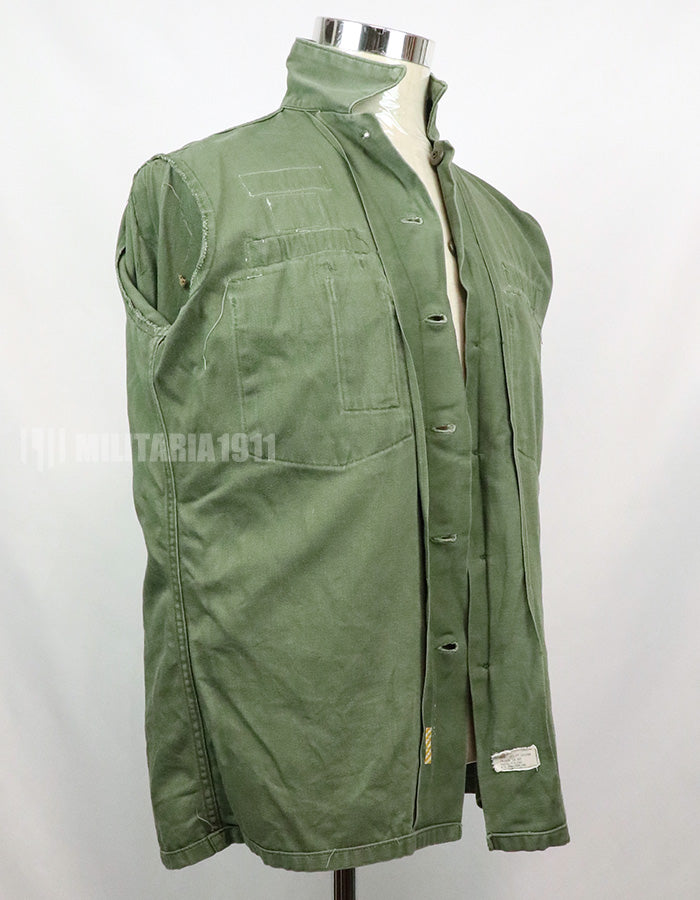 Original U.S. Army Utility Shirt OG-107 with insignia including 1st Division patch (retrofitted)