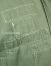 Original U.S. Army Utility Shirt OG-107 with insignia including 1st Division patch (retrofitted)