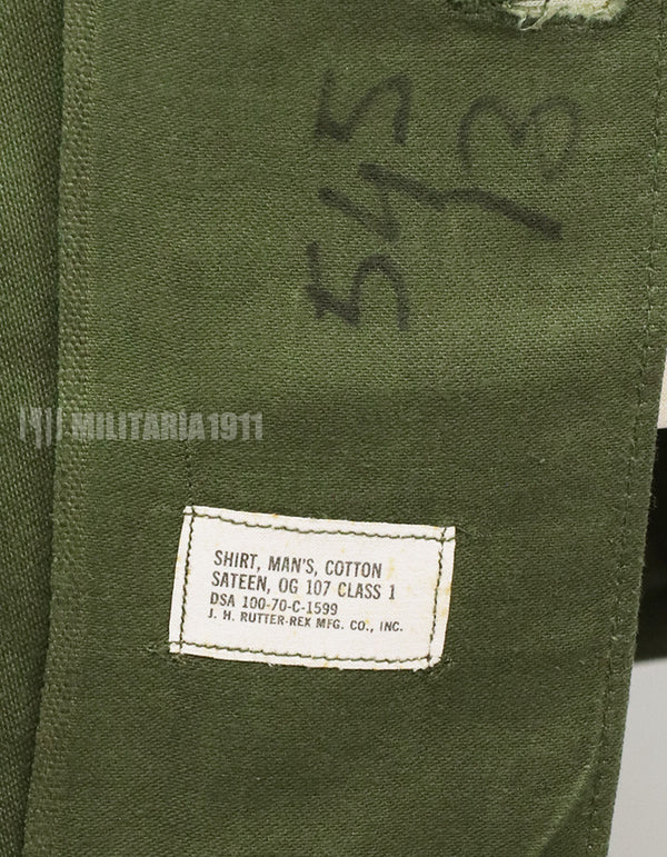 Original Utility Shirt OG-107, made in 1970, war time lot, used condition.