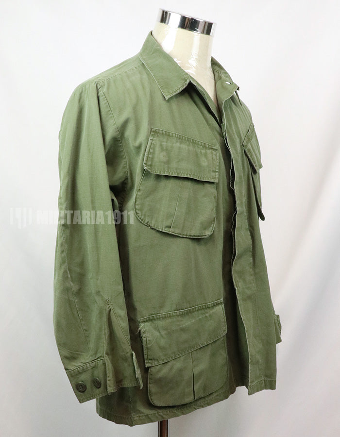 Original Late model ripstop fabric Jungle Fatigue S-R, partially damaged, made in 1968