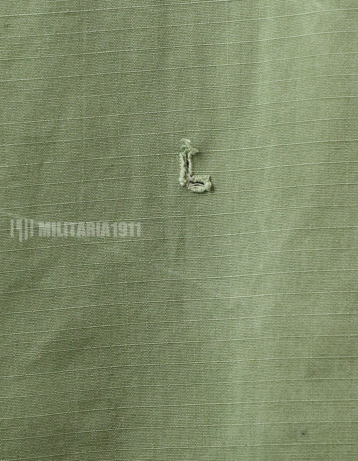 Original Late model ripstop fabric Jungle Fatigue S-R, partially damaged, made in 1968