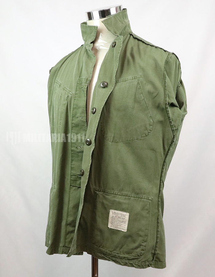 Original Late model ripstop fabric Jungle Fatigue S-R, partially damaged, made in 1968