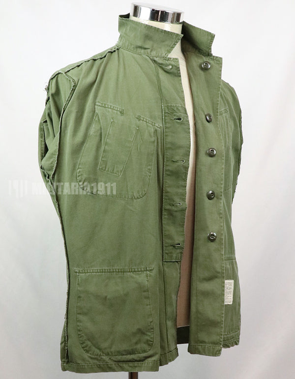 Original Late model ripstop fabric Jungle Fatigue S-R, partially damaged, made in 1968