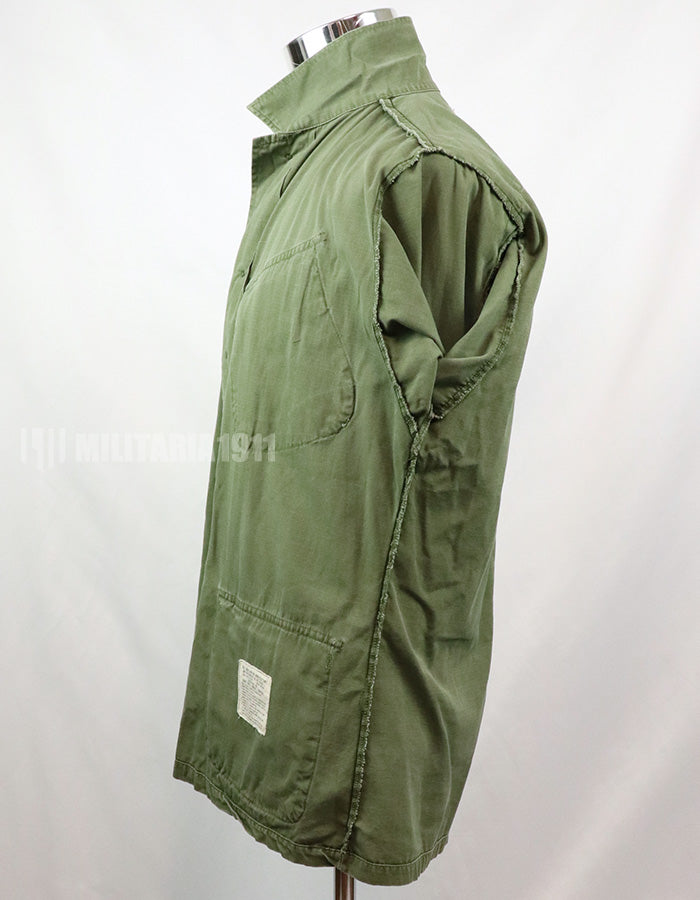Original Late model ripstop fabric Jungle Fatigue S-R, partially damaged, made in 1968