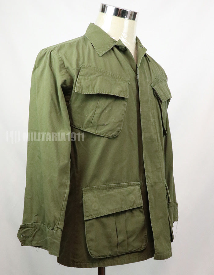 Original Late model, ripstop fabric, jungle fatigues, X-S-S, 1970, missing button, damaged.