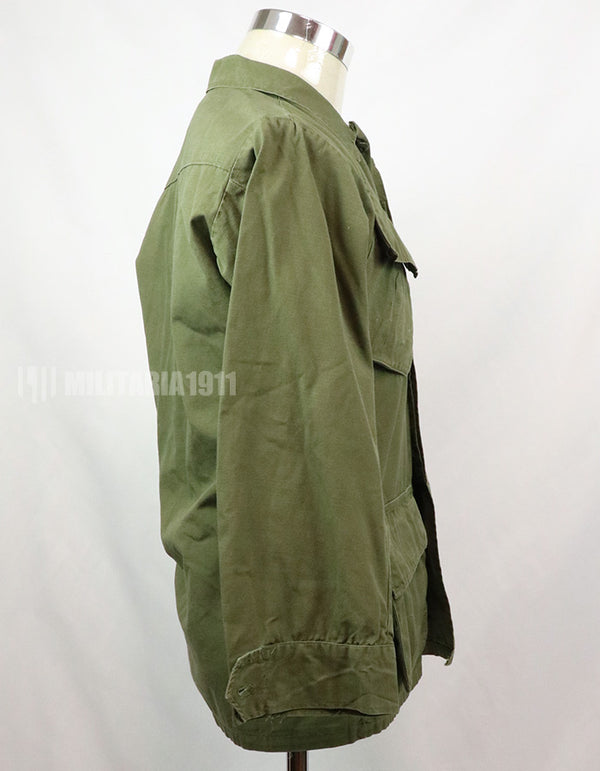 Original Late model, ripstop fabric, jungle fatigues, X-S-S, 1970, missing button, damaged.