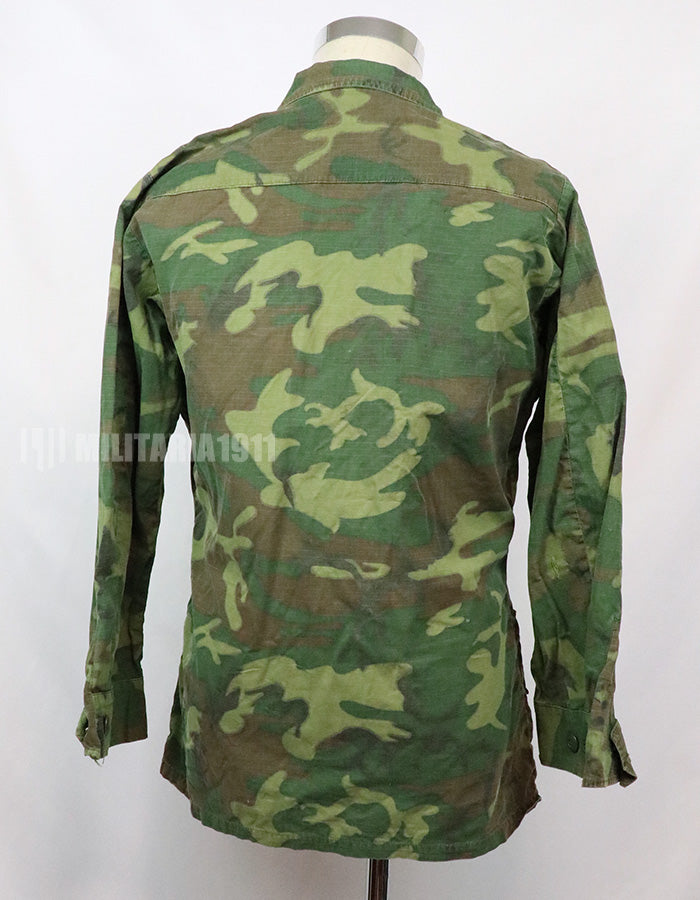 Original US military ERDL jungle fatigues, used, unknown age, faded.