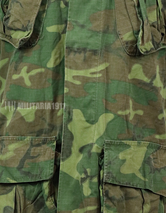 Original US military ERDL jungle fatigues, used, unknown age, faded.