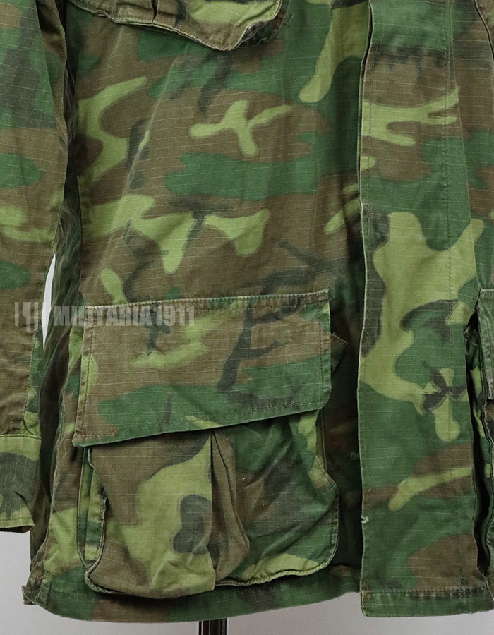 Original US military ERDL jungle fatigues, used, unknown age, faded.