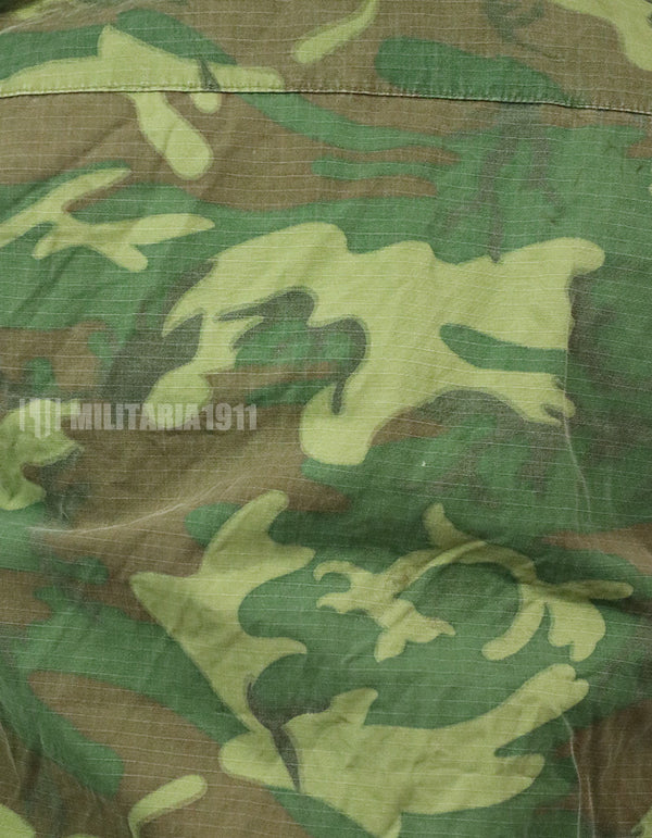 Original US military ERDL jungle fatigues, used, unknown age, faded.