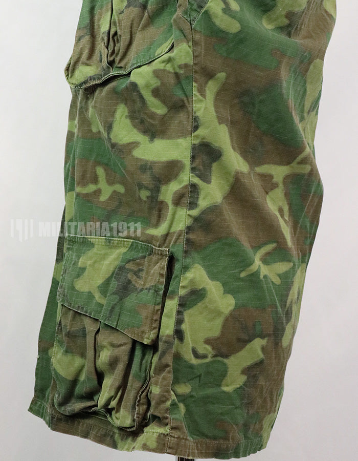 Original US military ERDL jungle fatigues, used, unknown age, faded.