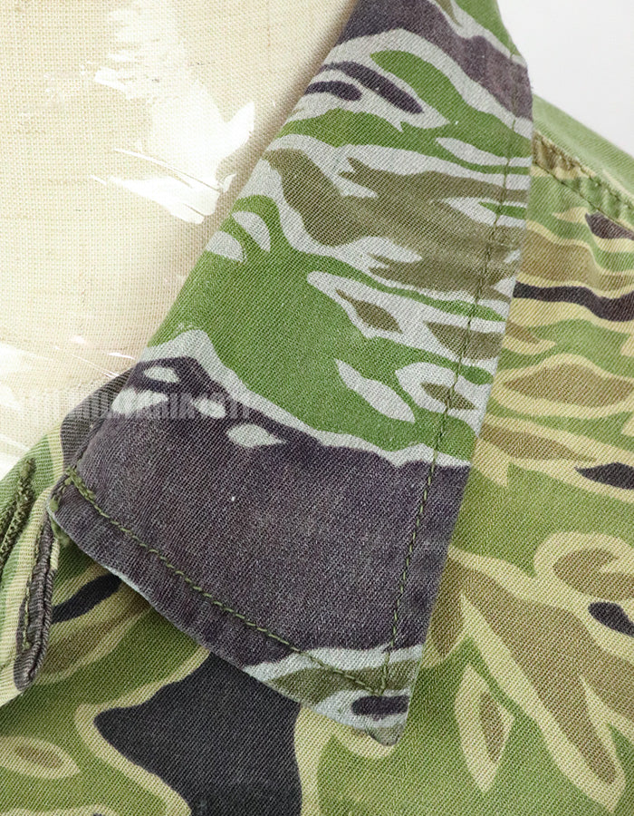 Original Late War Lightweight Tiger Stripe Shirt, thin, scratched, used.