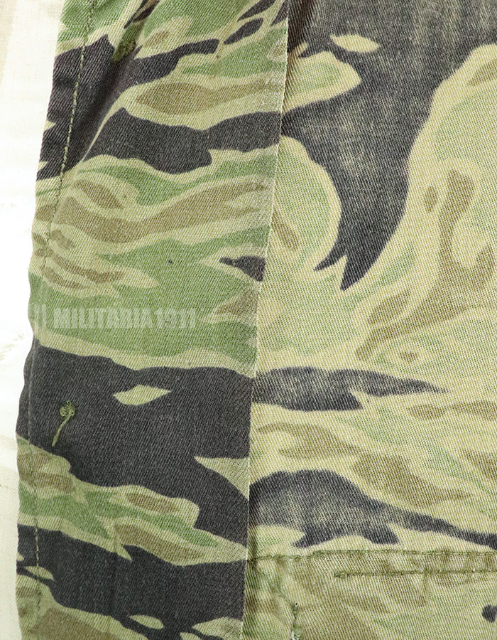 Original Late War Lightweight Tiger Stripe Shirt, thin, scratched, used.