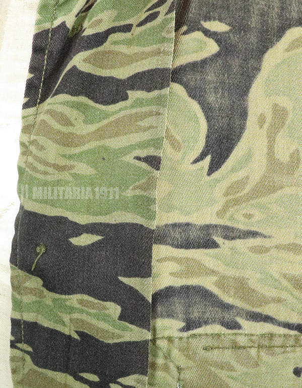 Original Late War Lightweight Tiger Stripe Shirt, thin, scratched, used.