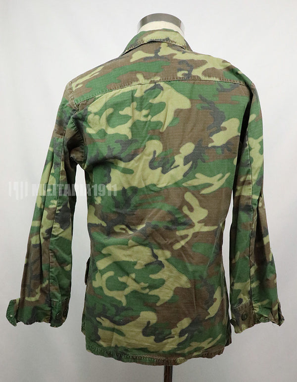 実物　アメリカ軍 USMC　製造年不明　ERDL　ジャングルファティーグジャケット 使用感あり　中古品 グリーンリーフ