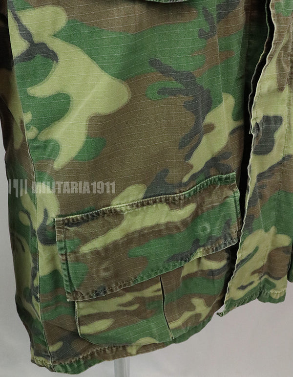 実物　アメリカ軍 USMC　製造年不明　ERDL　ジャングルファティーグジャケット 使用感あり　中古品 グリーンリーフ