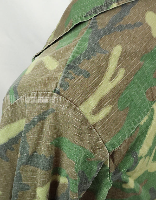 実物　アメリカ軍 USMC　製造年不明　ERDL　ジャングルファティーグジャケット 使用感あり　中古品 グリーンリーフ