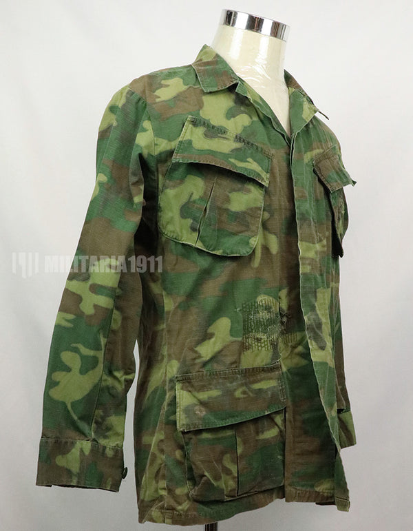 Original US Military USMC 1969 ERDL Jungle Fatigue Jacket, used, used Green leaf