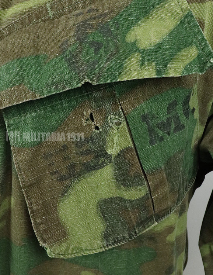 Original US Military USMC 1969 ERDL Jungle Fatigue Jacket, used, used Green leaf