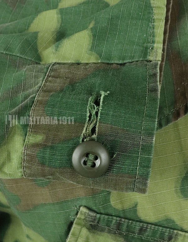 Original US Military USMC 1969 ERDL Jungle Fatigue Jacket, used, used Green leaf