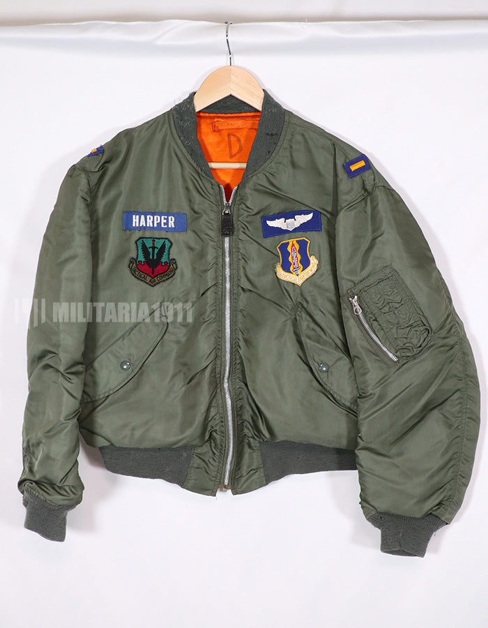 Real 1972 USAF L-2B Flight Jacket with insignia (retrofitted)