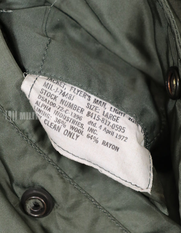 Real 1972 USAF L-2B Flight Jacket with insignia (retrofitted)
