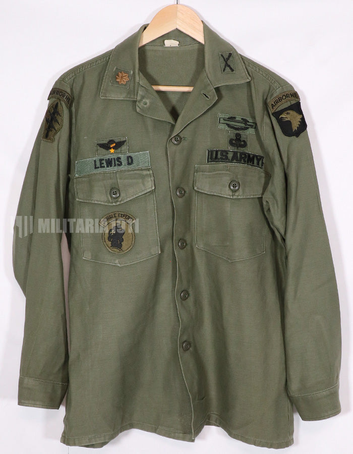 実物　1972年製　OG-107　ユーティリティシャツ　101空挺師団仕様（パッチ後付けあり）