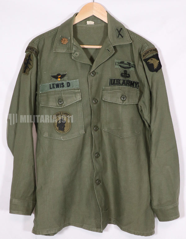 実物　1972年製　OG-107　ユーティリティシャツ　101空挺師団仕様（パッチ後付けあり）