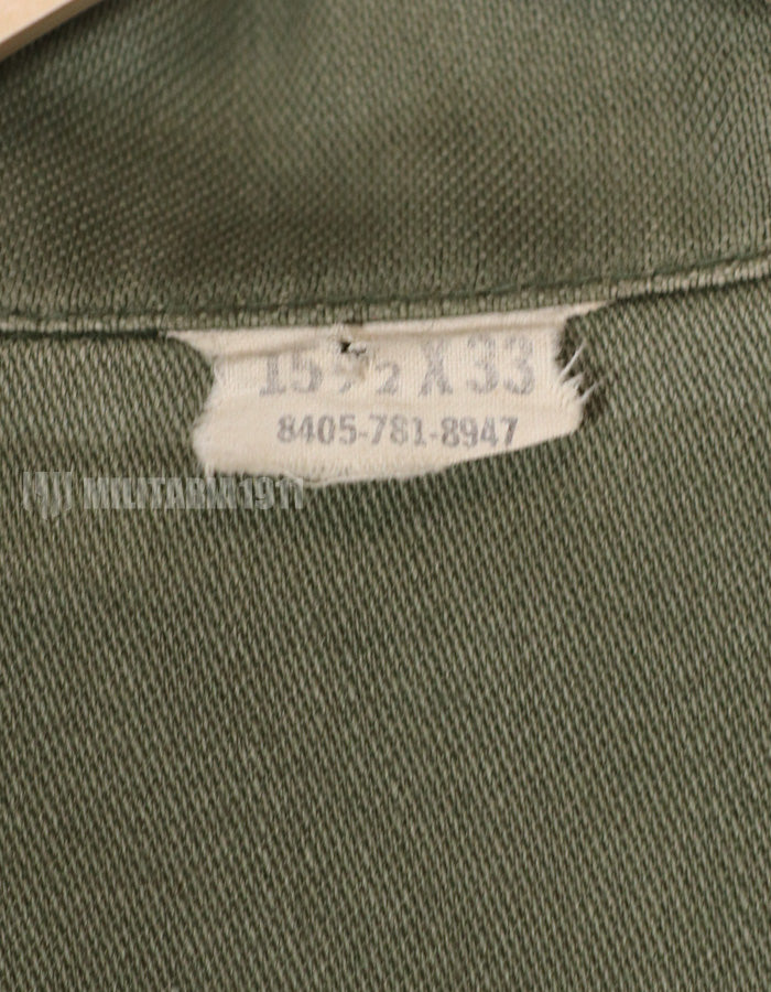 実物　1972年製　OG-107　ユーティリティシャツ　101空挺師団仕様（パッチ後付けあり）