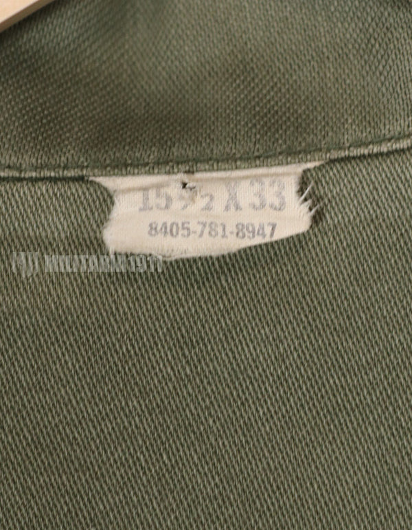 実物　1972年製　OG-107　ユーティリティシャツ　101空挺師団仕様（パッチ後付けあり）