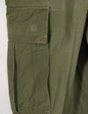 Real 1967 Poplin jungle fatigues pants, used, button damaged.