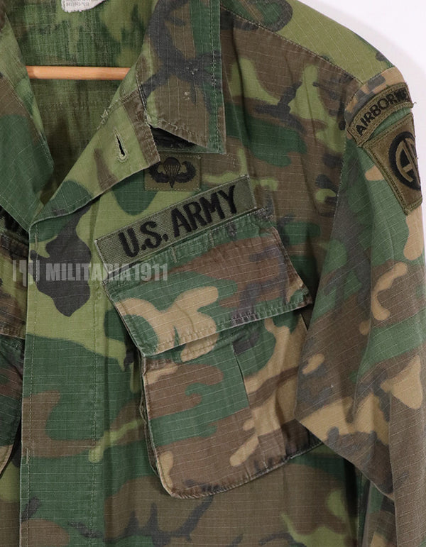 実物　1969年製 アメリカ陸軍　ERDL リップストップ生地　迷彩ジャケット　パッチ付き（後付け）