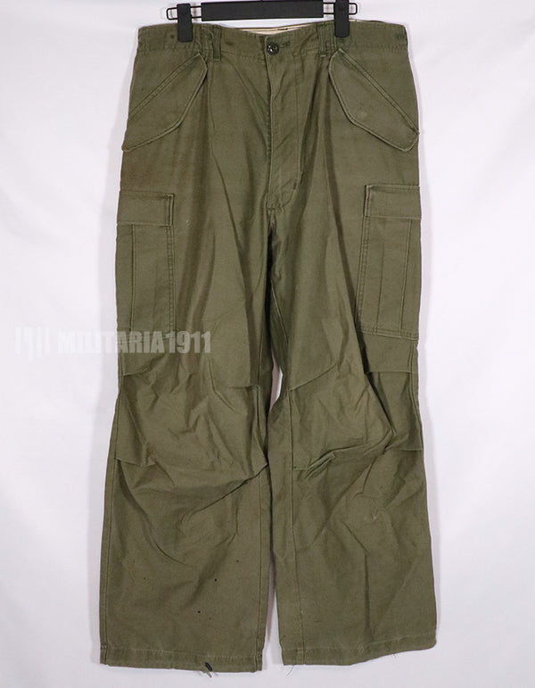 Real 1974 M65 cotton field pants, used, faded.